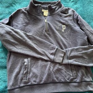 VS PINK Blue Boyfriend Fit Half Zip